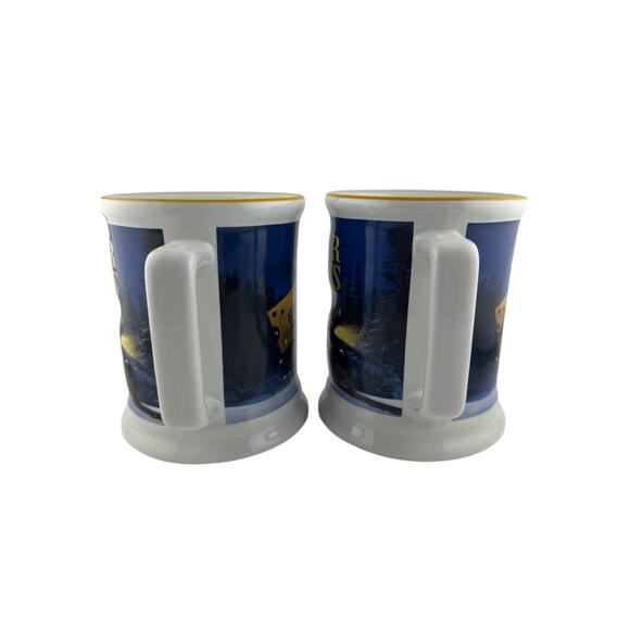 Polar Express Train Graphic Coffee Cocoa Mugs Set of 2 - Picture 4 of 6